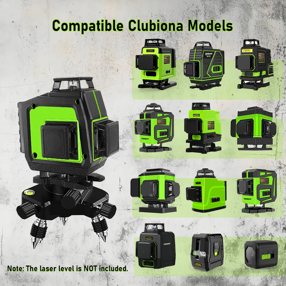 CLUBIONA 360 adjustable metal rotating tripod bracket base 5/8" interface laser horizontal self-leveling height adjustment