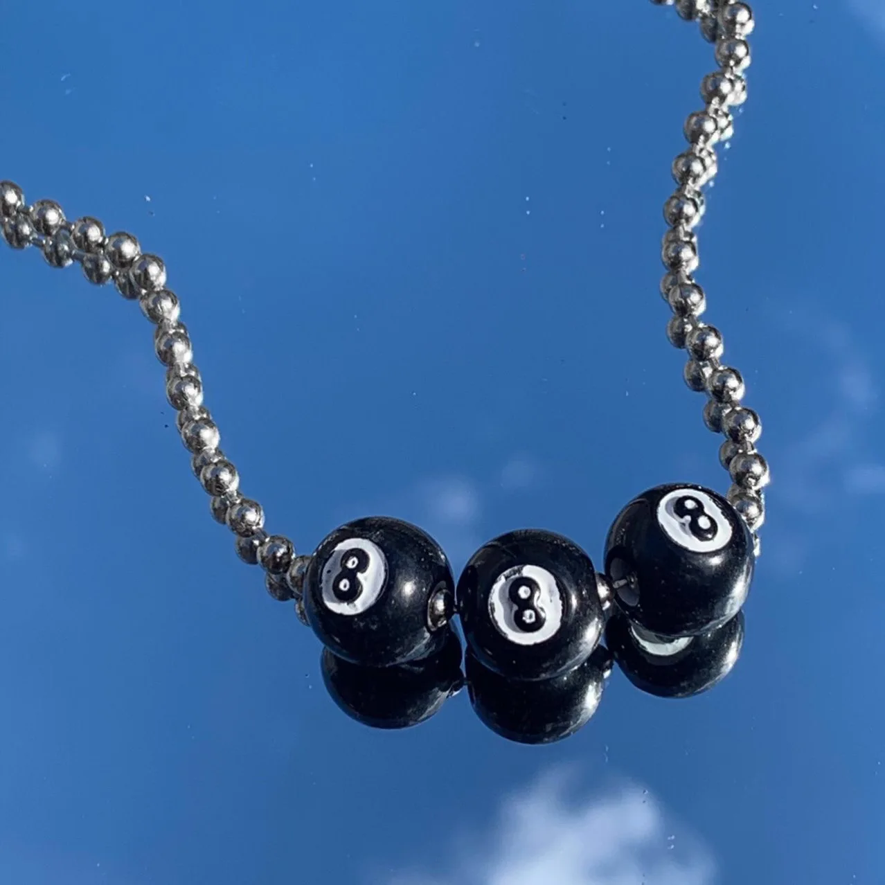 European Fashion Hip Hop Black Billiard Ball Pendant Necklace Punk Rock Neck Chains Choker for Men Women Lover Jewelry Party New