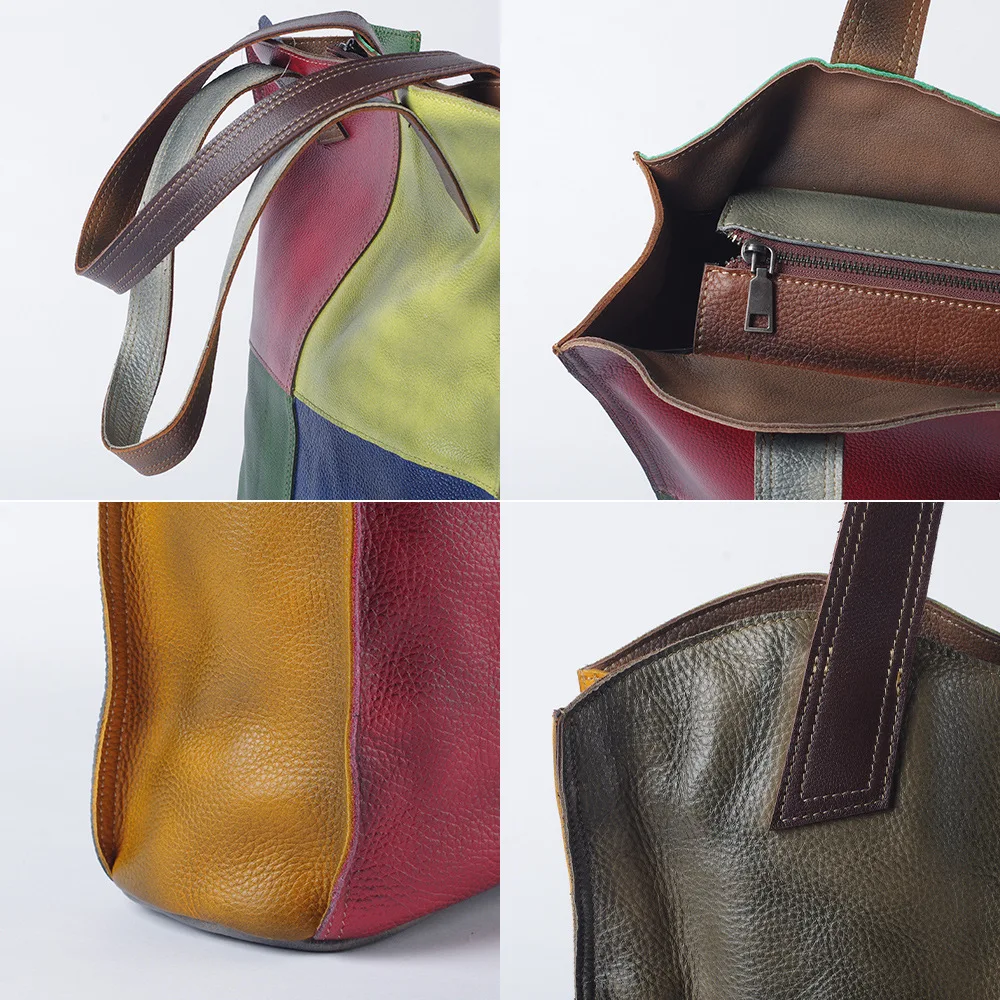 Stylish Vintage Leather Shoulder Bag with Large Capacity for Women