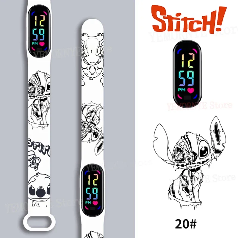 

Disney Stitch Digital Kids' Watches Anime Figures LED Touch Luminous kids Sport Wristband Waterproof Digital Watch Birthday Toy