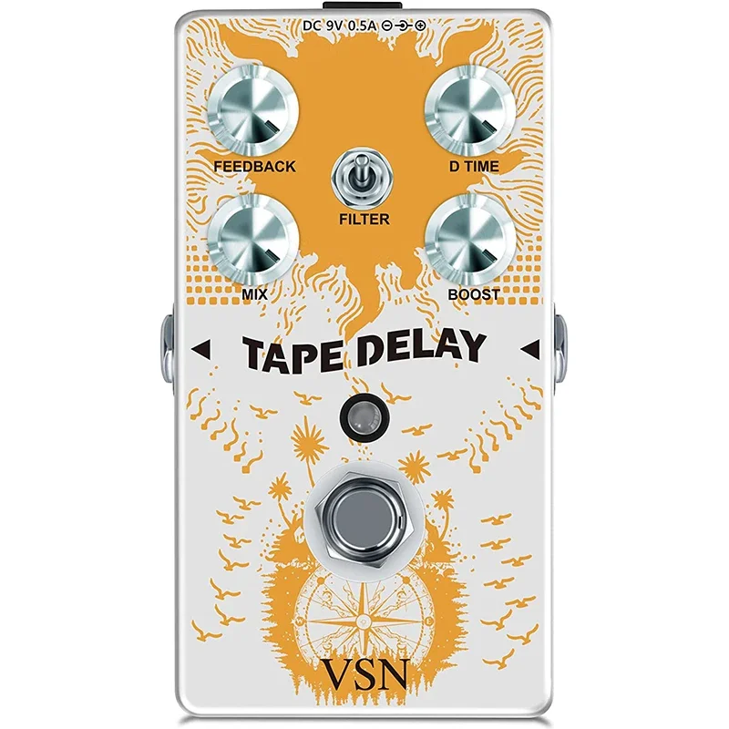 

VSN Pedals Tape Delay Effect Super Buffer Circuit Reverb-like Sound Tape Delay Deluxe Metal Shell For Electric Guitar Bass