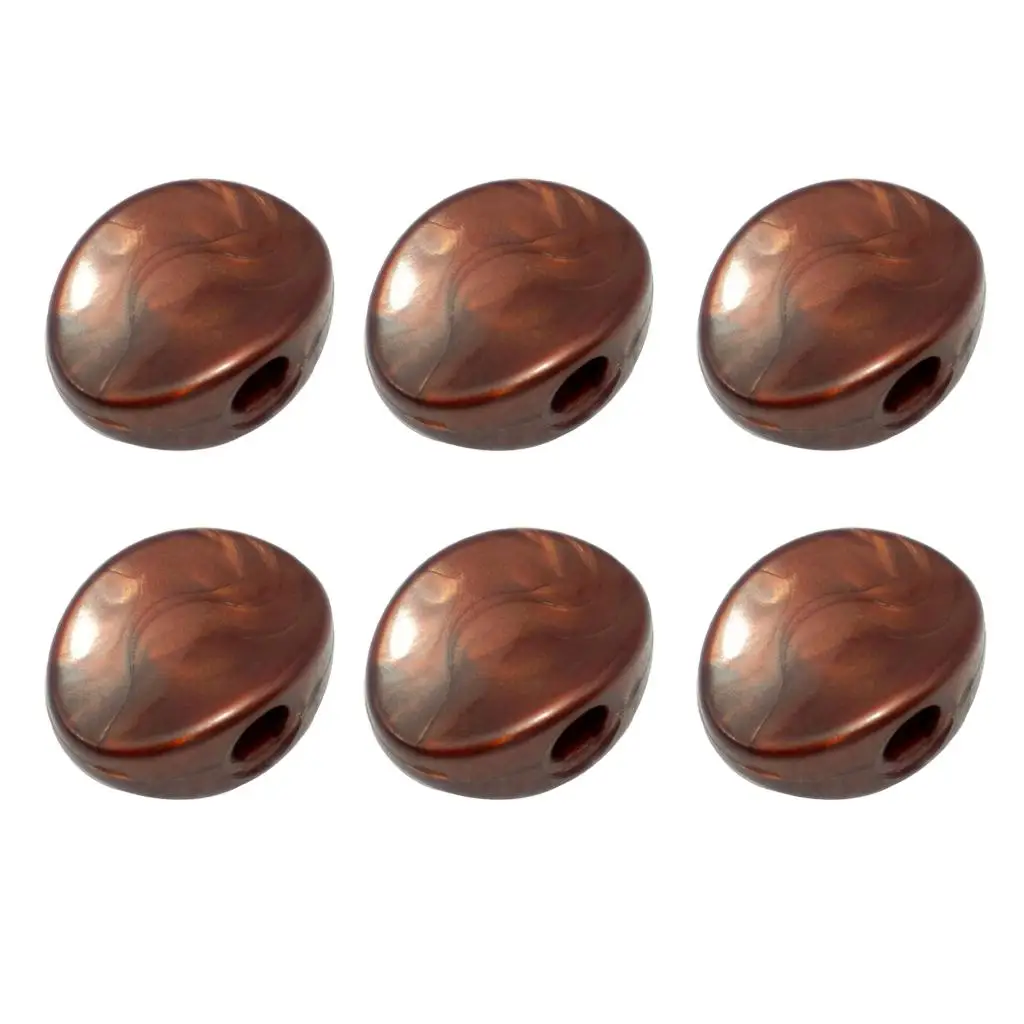Guitar Tuner Machine Button Caps Plastic Tuning Key Head Replacement Acoustic Guitar Accessory Hardware Pack of 6
