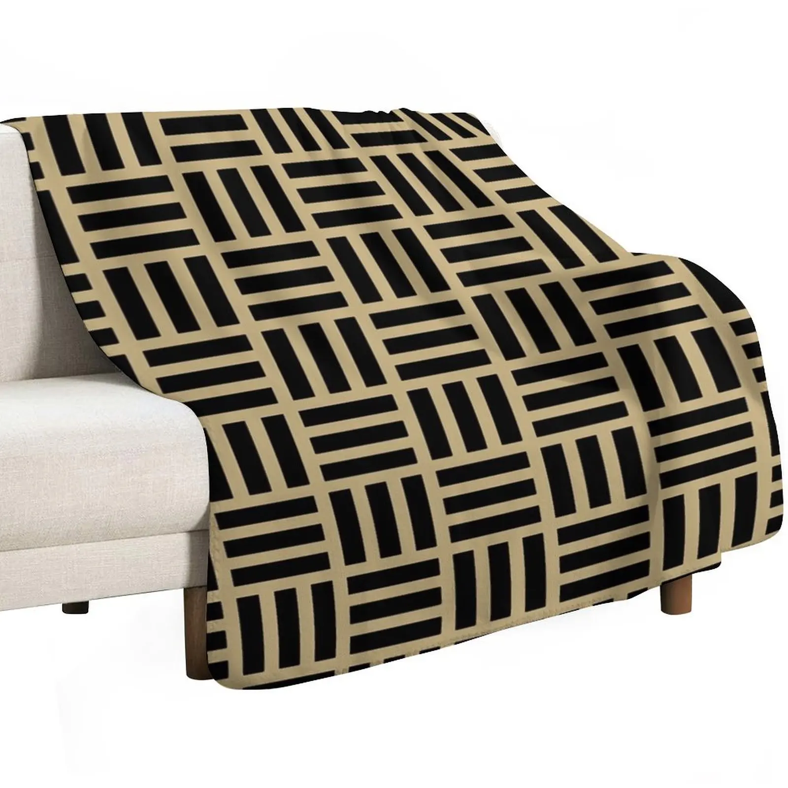 Black And Gold Geometric Art Deco Pattern Abstract Throw Blanket Decorative Beds Moving Designers Sofas Single Hairy Blankets