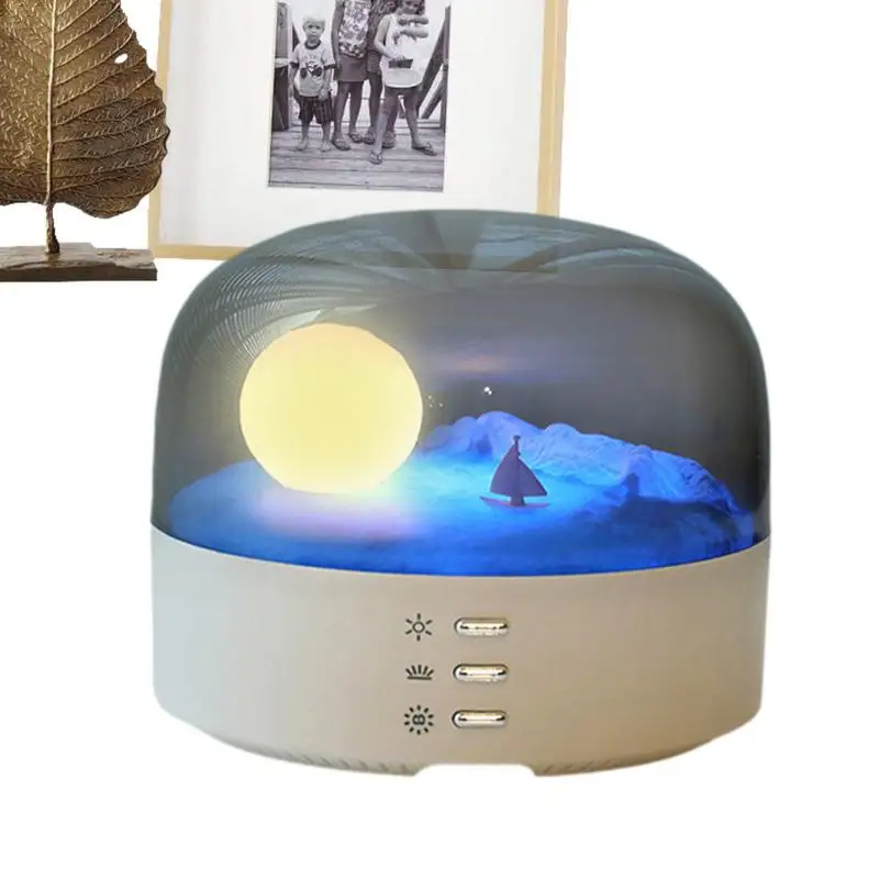 Moon Night Lamp Creative Moon Boat Night Light USB Rechargeable Night Light With 3 Adjustable Modes Cute Night Lamp For Room