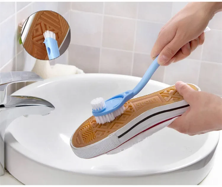 New Double Long Handle Shoe Cleaning Brush Shoe Cleaner Washing Toilet Lavabo Dishes Shoes Clean Wash Brush Home Cleaning Tools