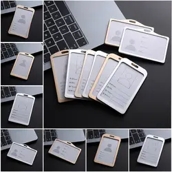 Aluminum Alloy Business Work Card ID Badge Lanyard Holder Hot Vertical Metal