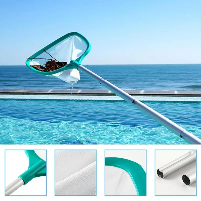 

Pool Net with Pole Fine Mesh Net Pool Skimmer Swimming Pool Cleaning Tool 3 Stainless Steel Pole Sections Pool Rake Net for Fast