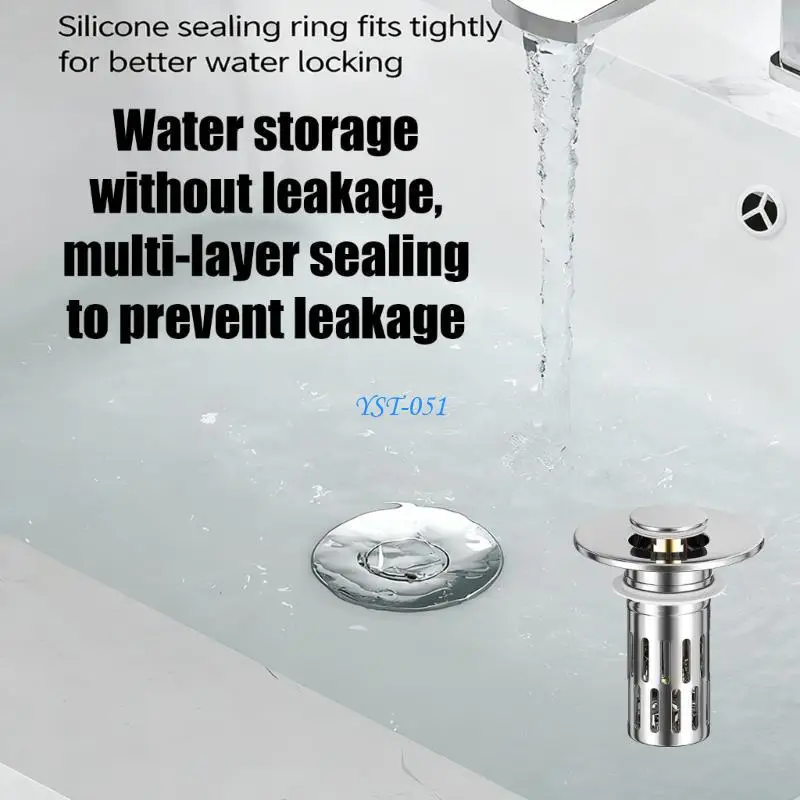 

E15A 2lots Anti Clog Press Drain Stoppers Touches Mechanism Metal Construction