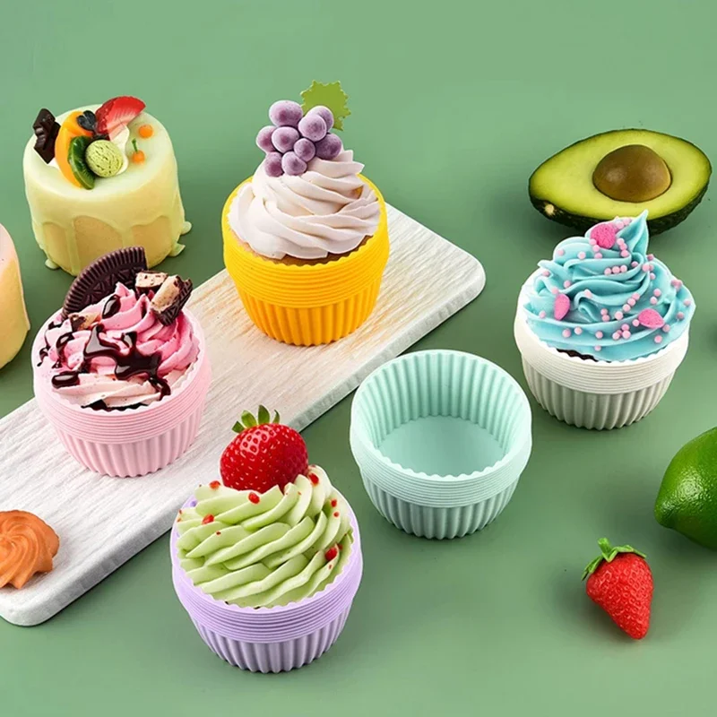 2Pcs Silicone Cake Mold For Muffin Cupcake Baking Food Grade Silicone Bagels Pan For Baking Non Stick Mini Cupcake Mould