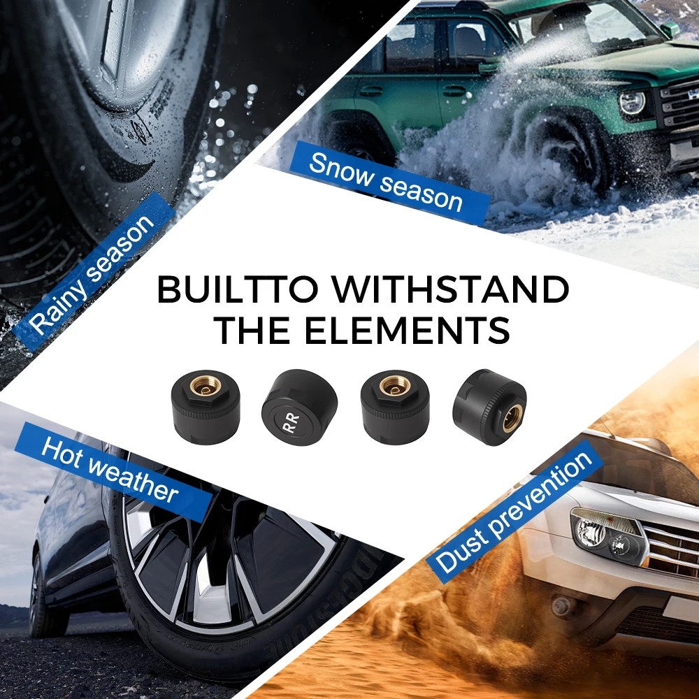 Sistema di monitoraggio della pressione dei pneumatici Avviso di temperatura Allarme di sicurezza automatico TPMS per auto Risparmia energia solare Sensore di pressione dei pneumatici del carburante