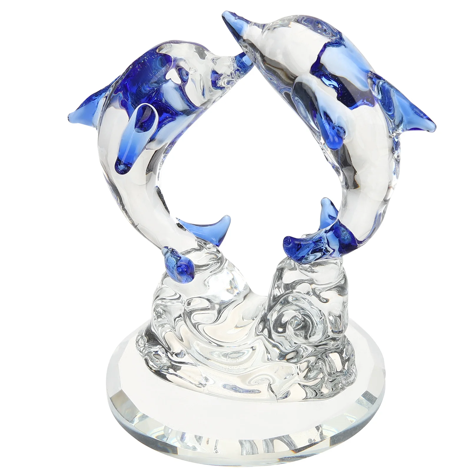 

Small Dolphin Ornament Crystal Desktop Decor Indoor Table Decoration for Home Office Unique Nautical Sculpture