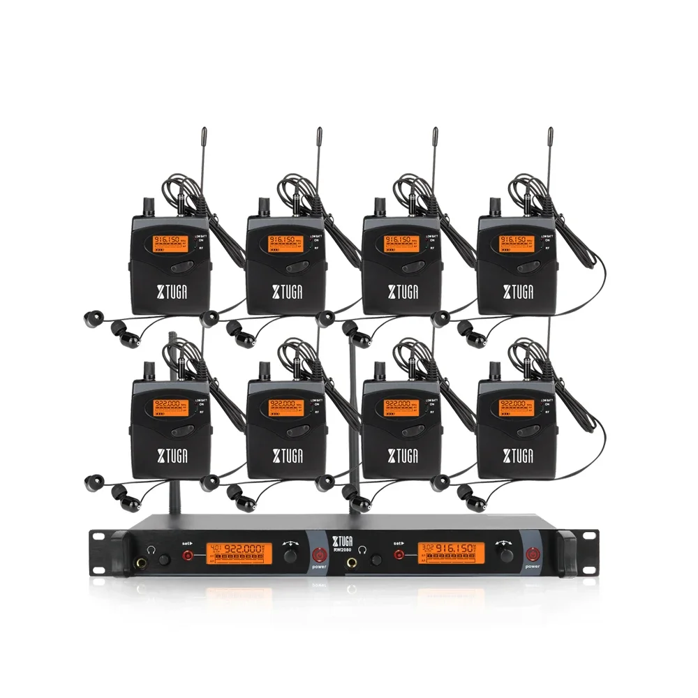 Sistema intrauditivo de 8 receptores de alta calidad con micrófono inalámbrico para uso en escenario