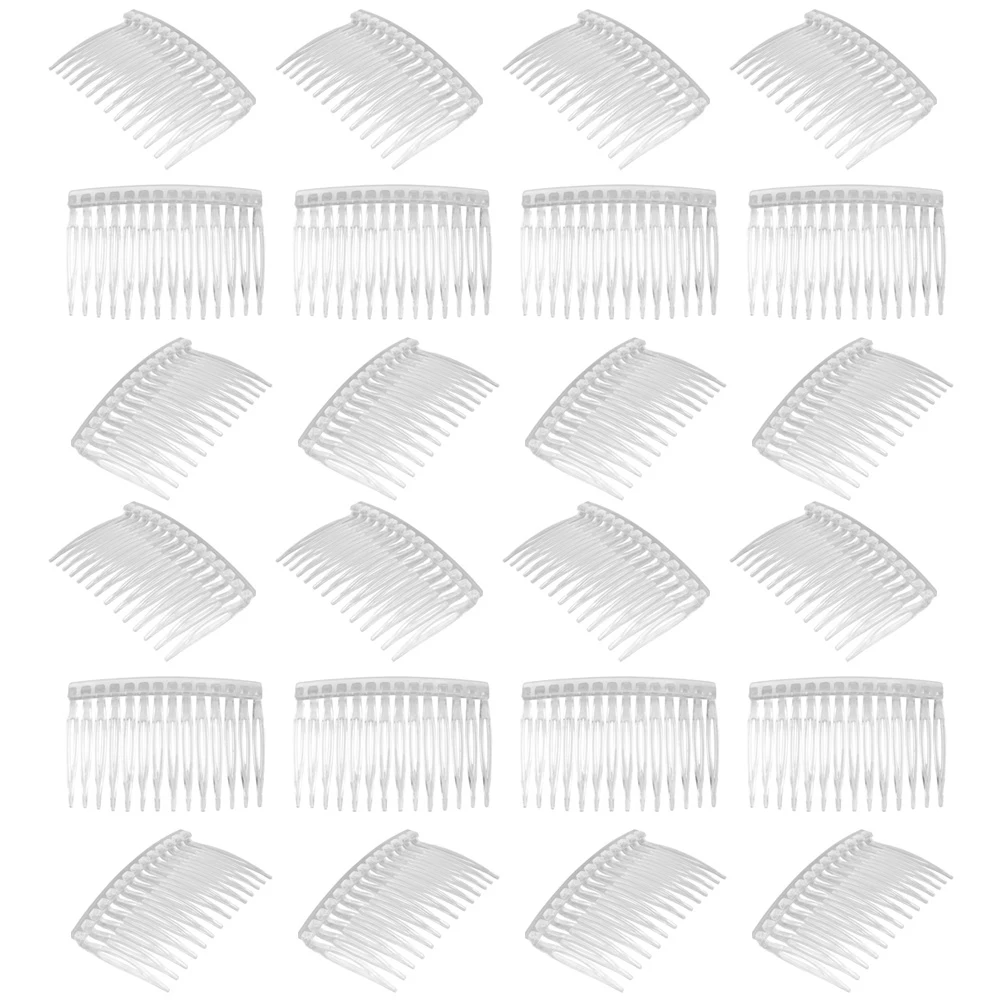 

50 шт., прозрачные расчески для волос для женщин, 14 зубьев, легкие боковые зажимы для расчески, свадебные аксессуары, инструмент для укладки, головные уборы