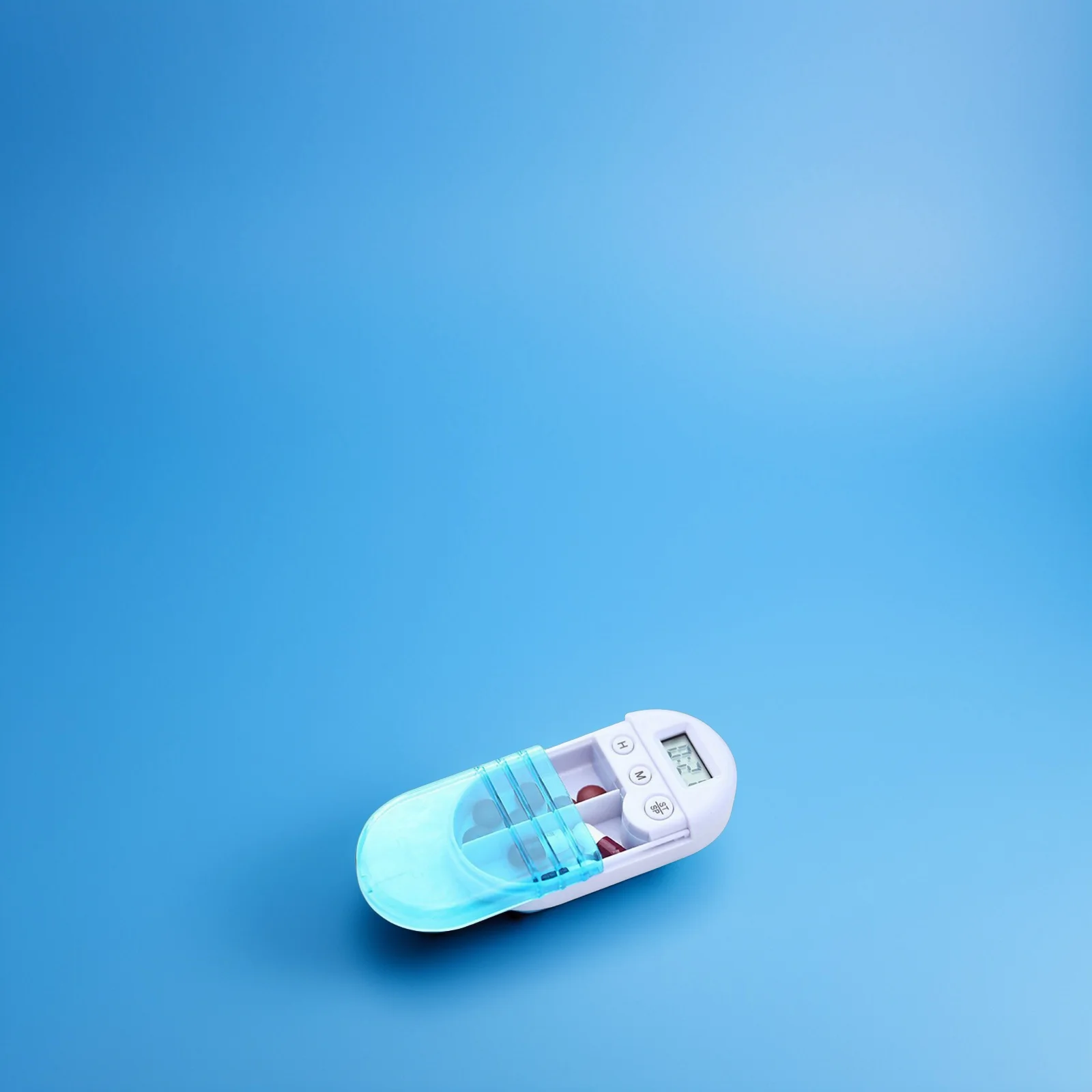

Medicine Case Timer 2 Compartments Pill Reminder Alarm Digital Health Care Home Office Travel
