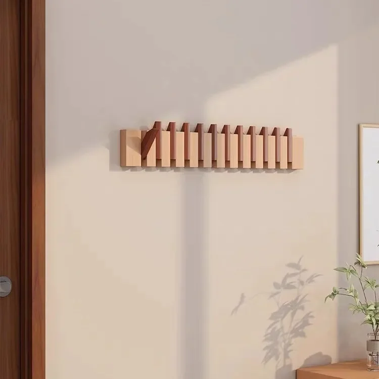 Solid Wood Hook Without Punching, Wall Hanging Clothes Hook, Hanging Clothes Hanger Behind The Entrance Door