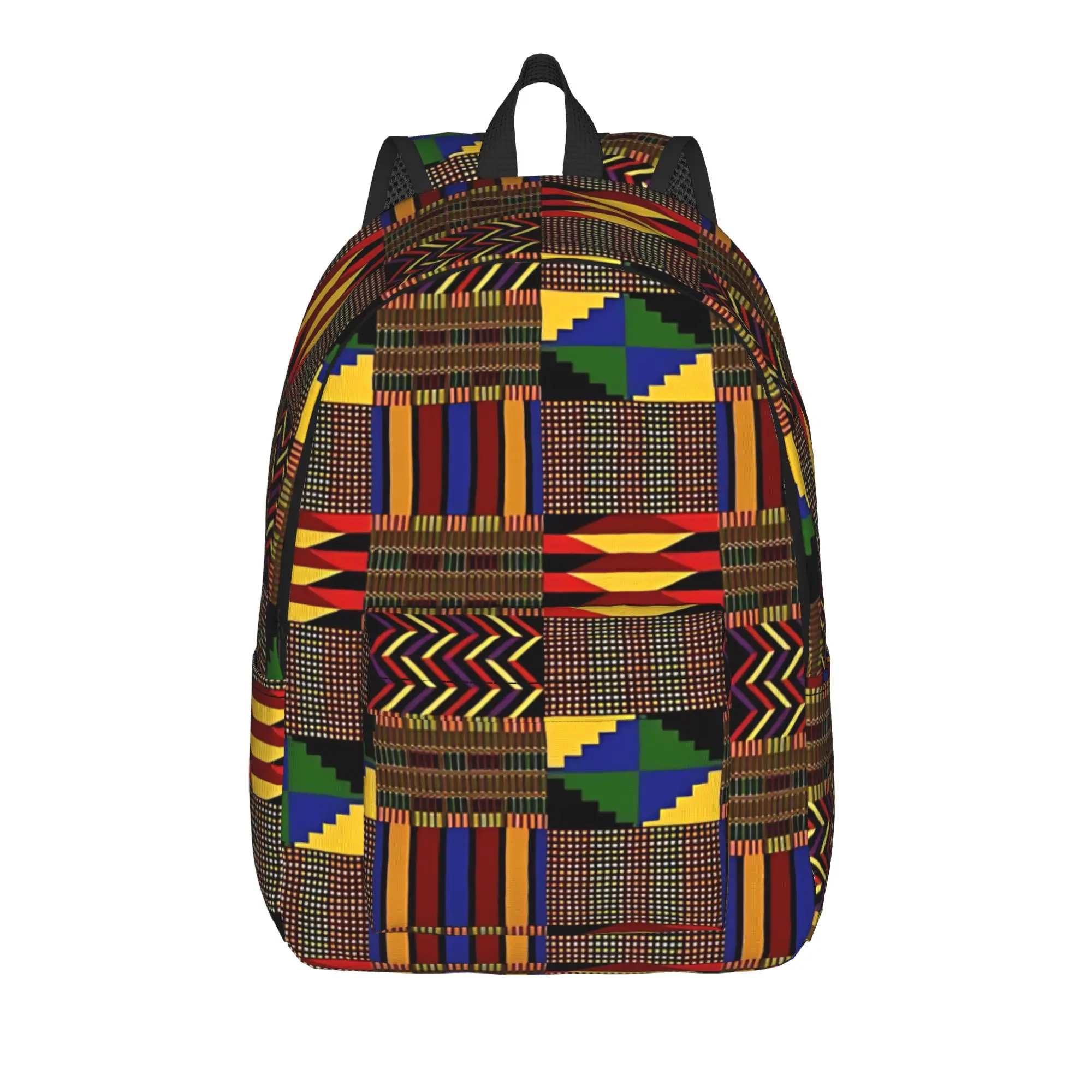 African Pattern Authentic Kente Cloth Backpack  Outdoor Backpacks Student Unisex Custom Breathable School Bags Cute Rucksack