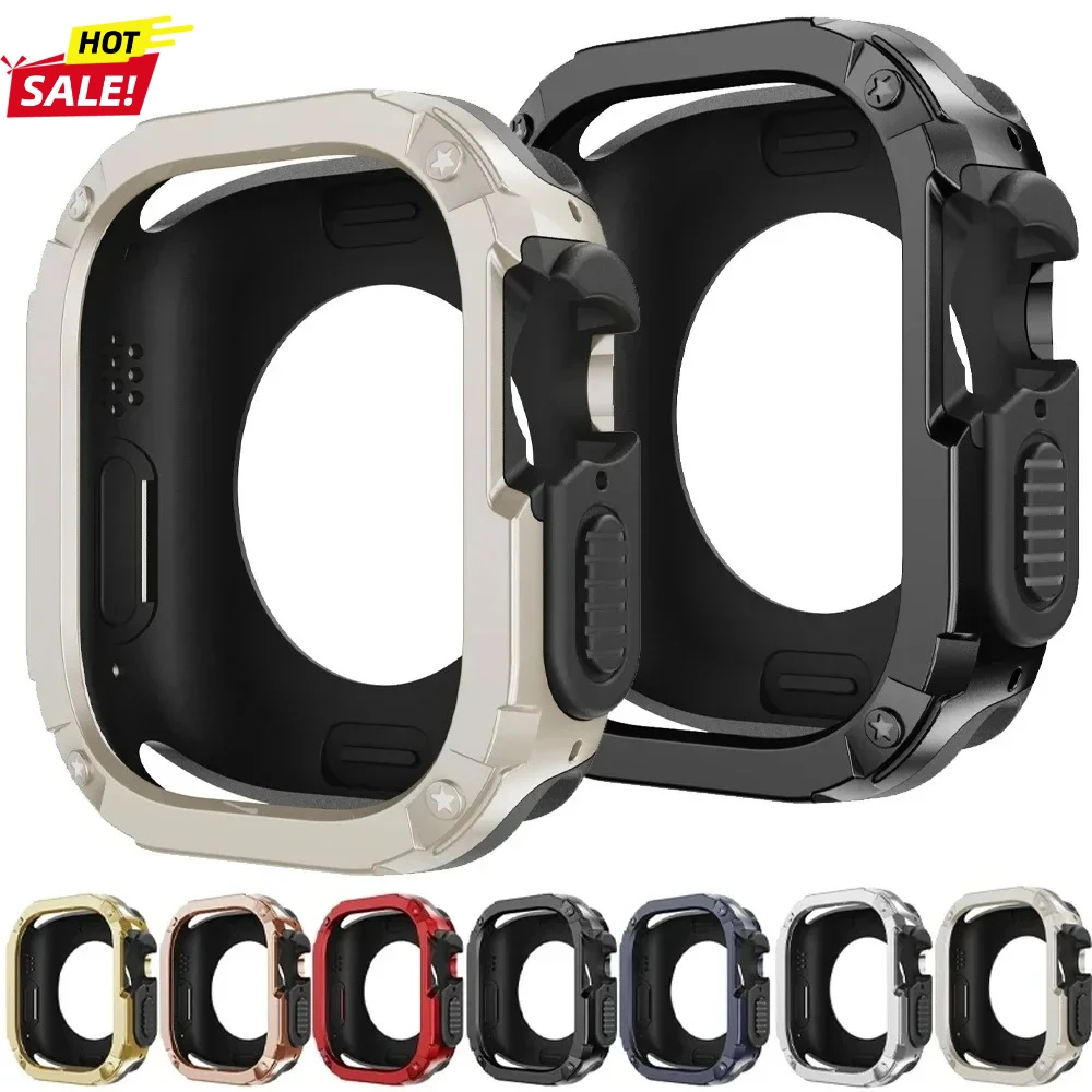 �y�Z�[�����zApple Watch �P�[�X�p�A�[�}�[�J�o�[ 46/42/41/45/40/44/49mm TPU+PC �v���e�N�^�[�o���p�[ Iwatch Ultra �V���[�Y 11/10/9/8/7/6/5/4 �V�F���p