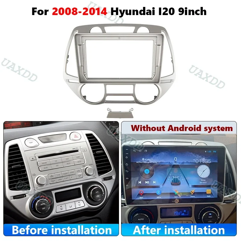 UAXDD 2 Din For 2008-2014 Hyundai I20 9Inch 12.3Inch Interior Stereo Radio Android Dvd Frame CD Kit Dashboard Decoder Canbus Box