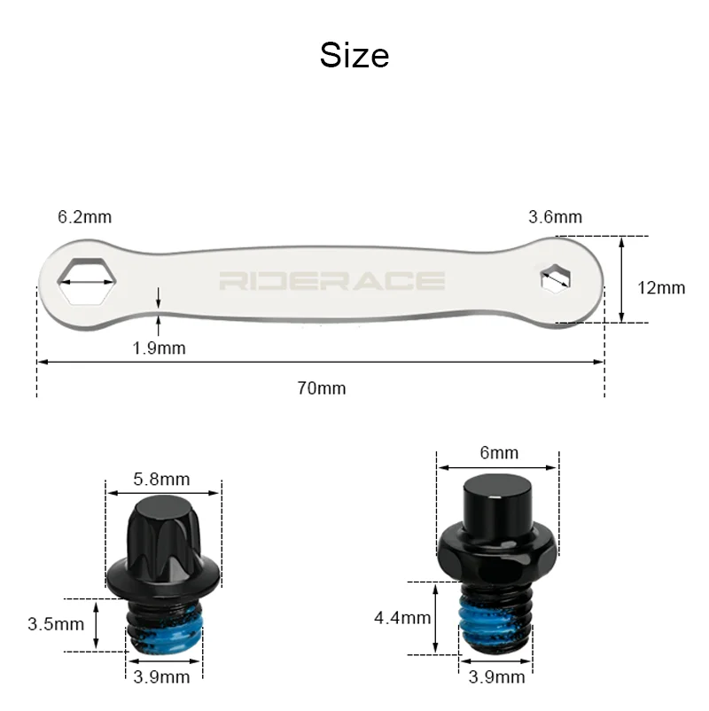 Bicicleta Pedal Anti-Skid Parafuso com Offset Spanner Set, M4 Aço Stud Pin Prego, MTB Road Bike Hexagonal Pedal Pin Parafusos, 30 50pcs