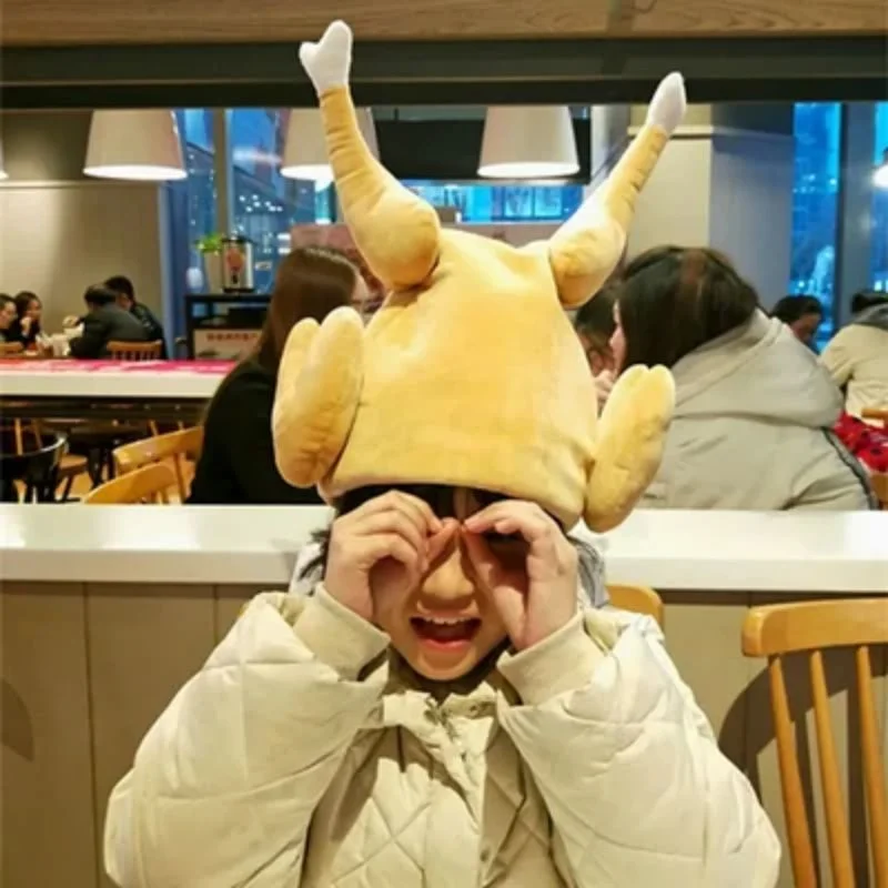 Dancing Roast Chicken Hat Funny Turkey Hat Thanksgiving Christmas Decoration Roasted Chicken Leg Hat Christmas Turkey Leg Hat