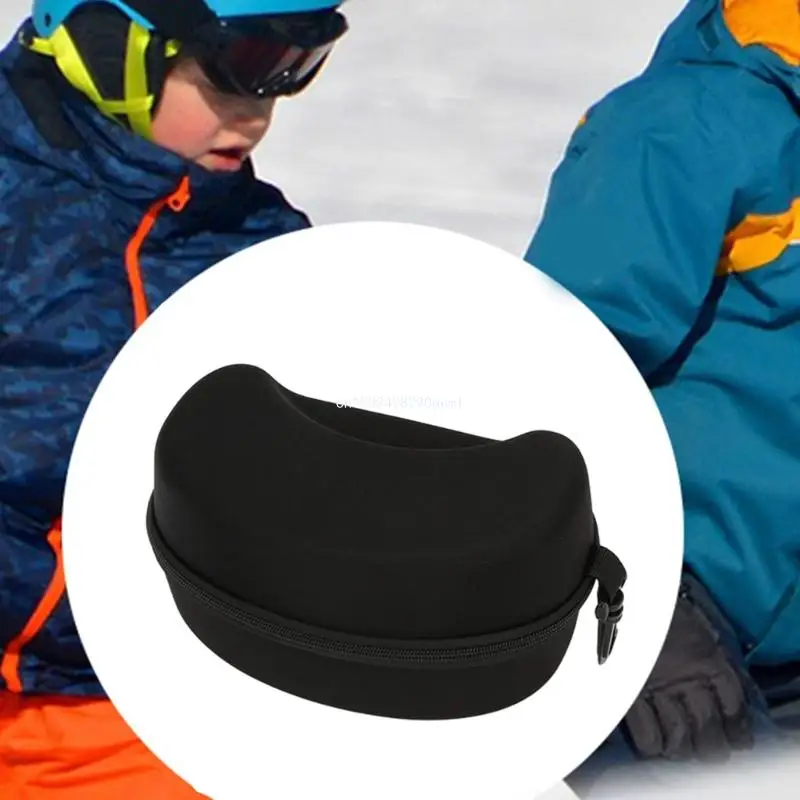 Ski Goggle Case with Plastic Carabiner Sunglasses Carrying Cover EVA Hard Box Zipper Eyeglasses Case for Snow Eyewears