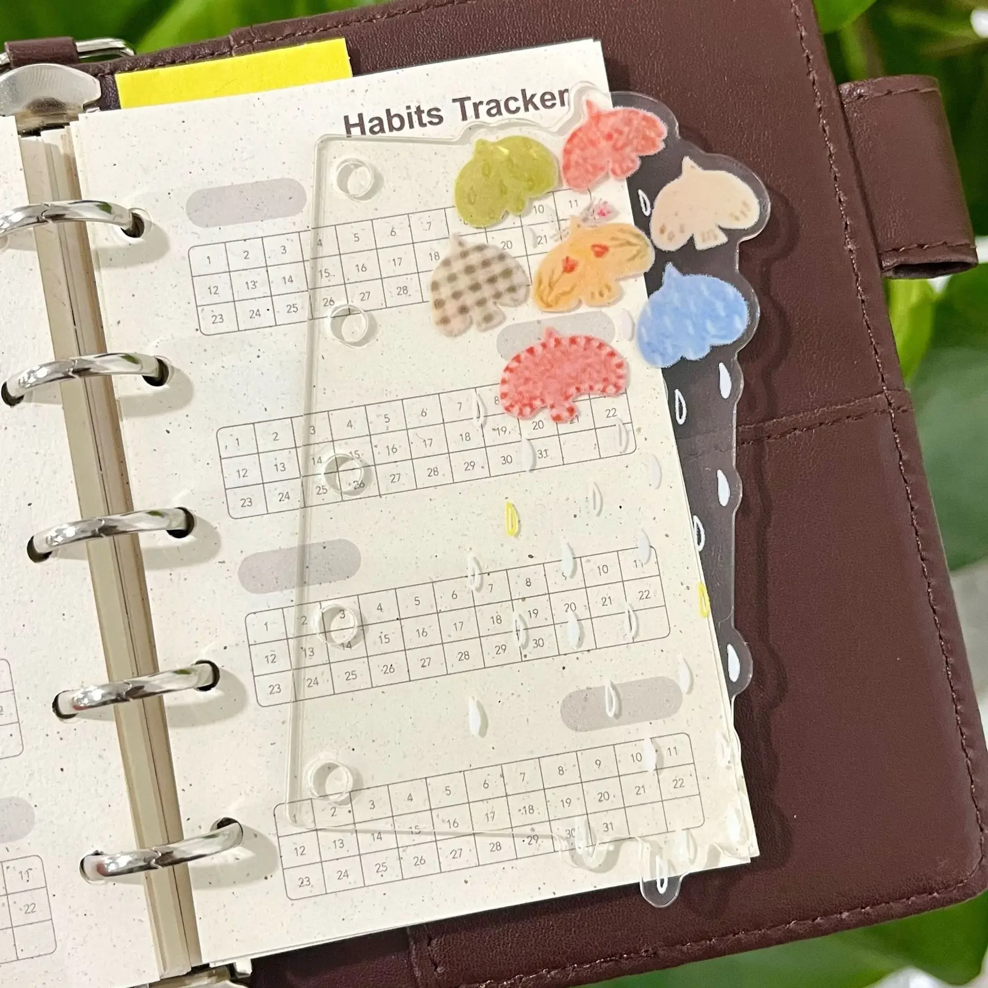 M5 Acrylic Divider Rainy Day Board Ins Cute Cartoon Loose-leaf Notebook Planner Divider Page board Board Office Stationery