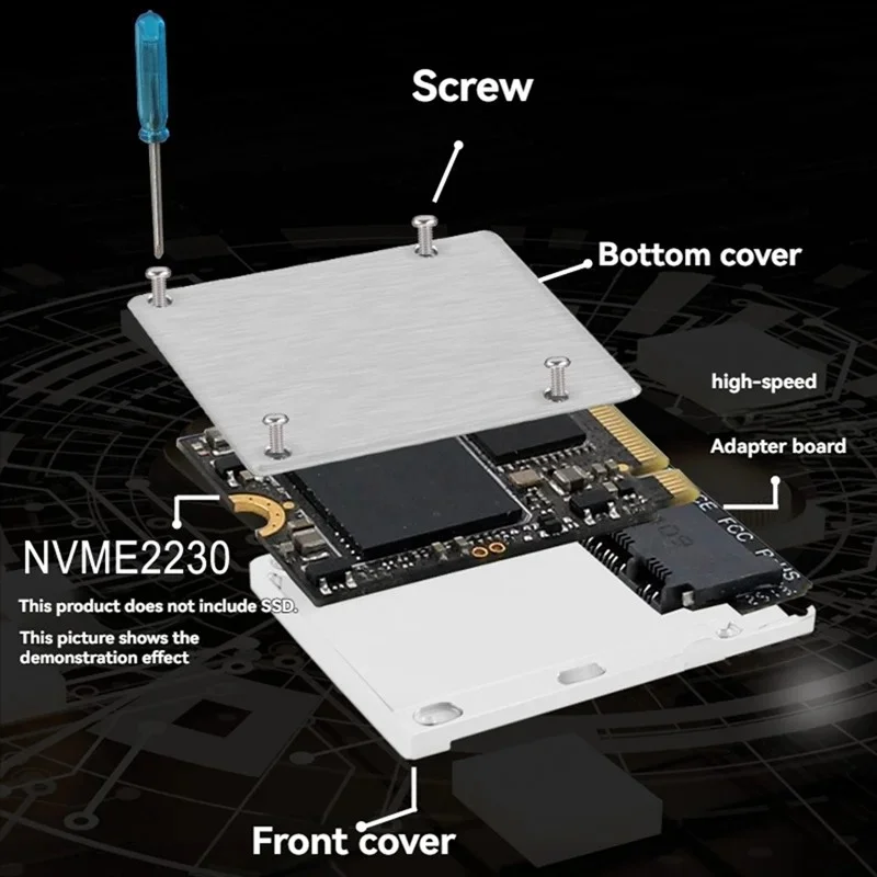 NVME to CFExpress Adapter M2 M-Key to CF Express Type B Expansion Card M2 to CFE B Riser Support PCIE4.0 2230 SSD for Camera