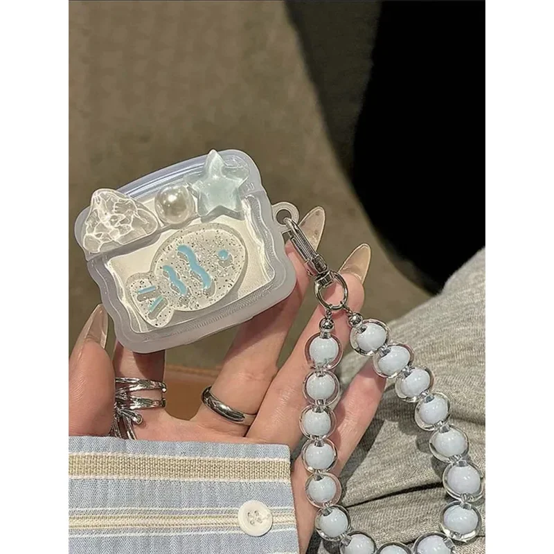 Cute Strar Fish Case For Apple AirPods 4 Cover Soft TPU Protective  Pods Pro 2  3 2 1 With Hook