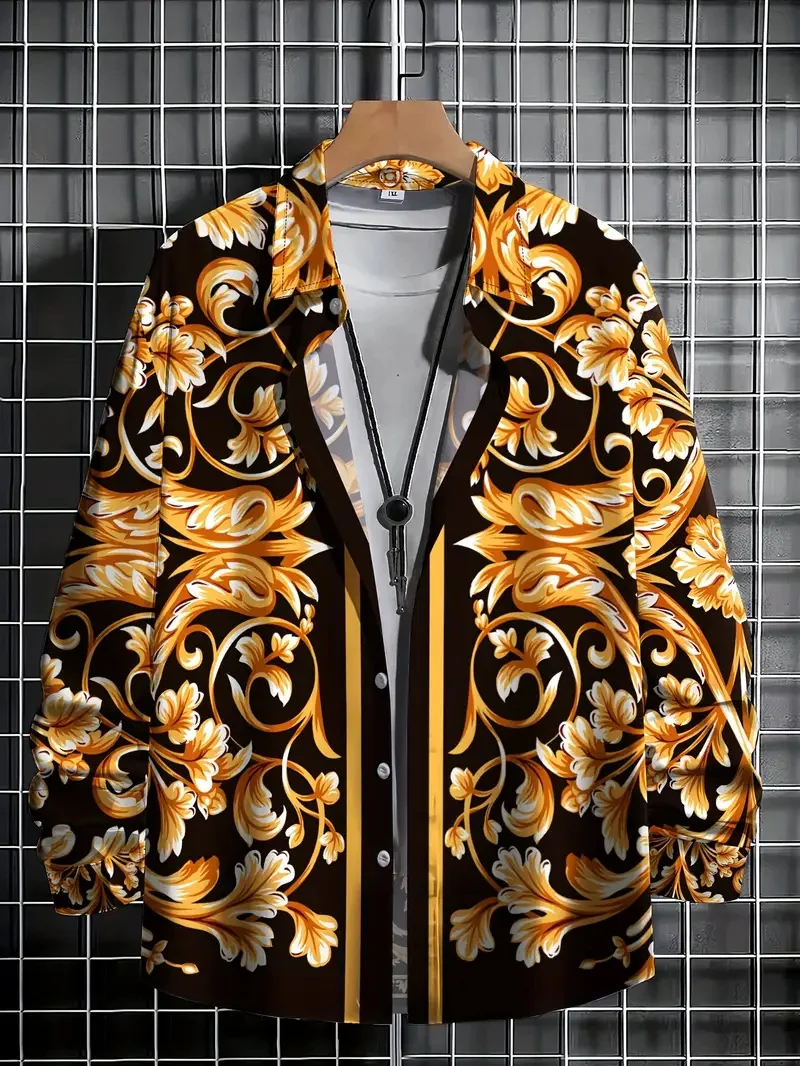 Nueva camisa de manga larga para hombre, camisa a rayas con rejilla, camisa con botones, Top informal diario, nueva moda, Top