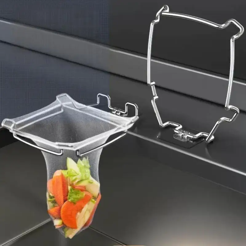 

Kitchen Filter Mesh Strainer, Stainless Steel Sink Net Shelf, Corner Drain Rack Stand.