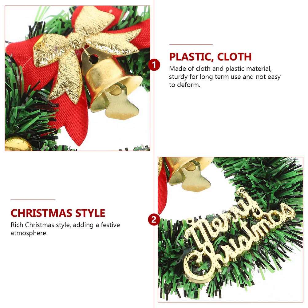 

20Pcs Mini Christmas Wreaths Stable Material Hanging Wreath Decorations Xmas Tree Garland Ornaments Mini Christmas Wreaths