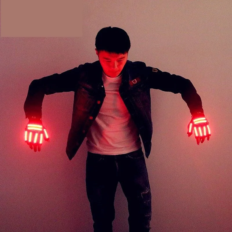 

Laser Gloves Dancing LED Party DJ Robot Costume Dancer Stage Light Up Clothing Rave Wear Luminous Accessories Outfits Red Green