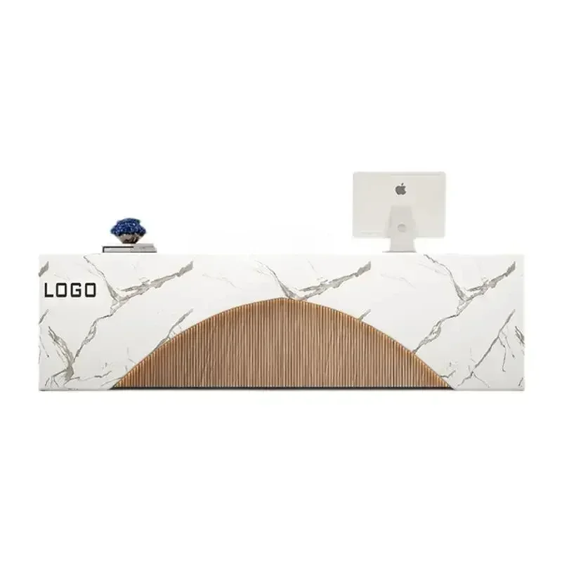 

Simple modern store checkout page reception desk clothing store shop office area hotel paint stainless steelAA