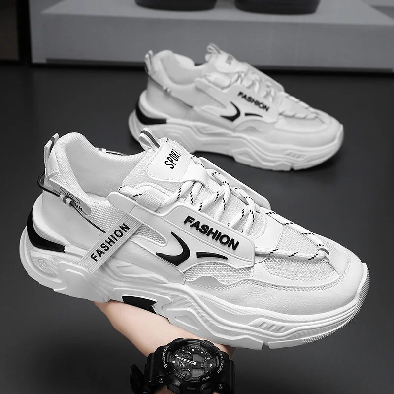 Men's thick-sole casual senakers four seasons new breathable light soft-sole Outdoor running shoes students speed sports shoes