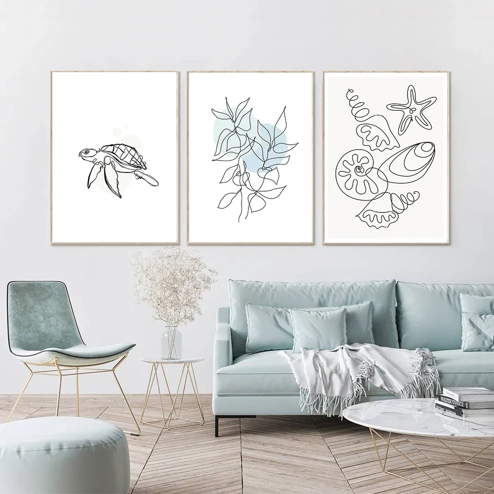Sunrise Sea Guard  Posters Beach Squiggly Shells Painting Waves Bike Turtle Canvas Prints Wall Art Sea Photography Home Decor