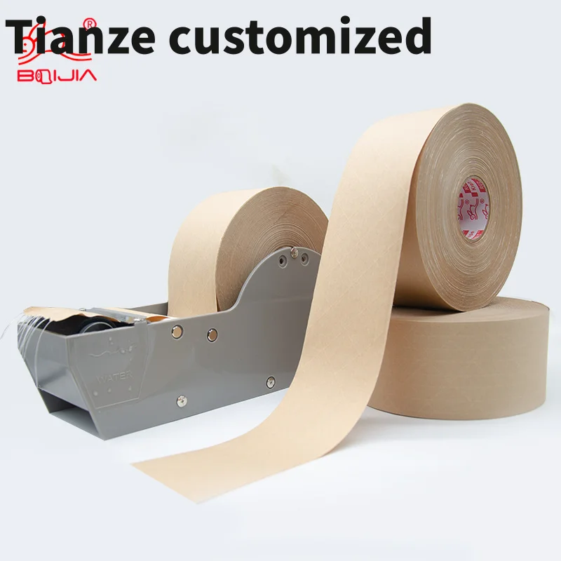 

10 pieces.custom.Source factory custom Eco-friendly-activated reinforce kraft gummed paper tape sealing strapping