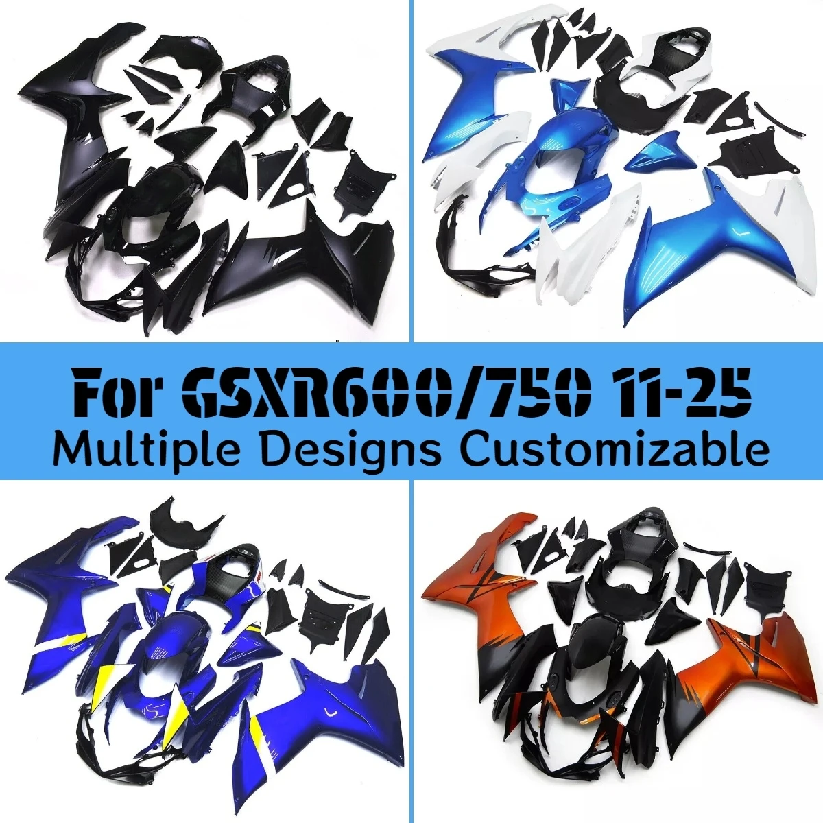 Fairings Motorcycle GSXR 600 750 2011-2025 ABS Plastic Customizable ZXMT Fairing Kit for GSXR600/750 11-25