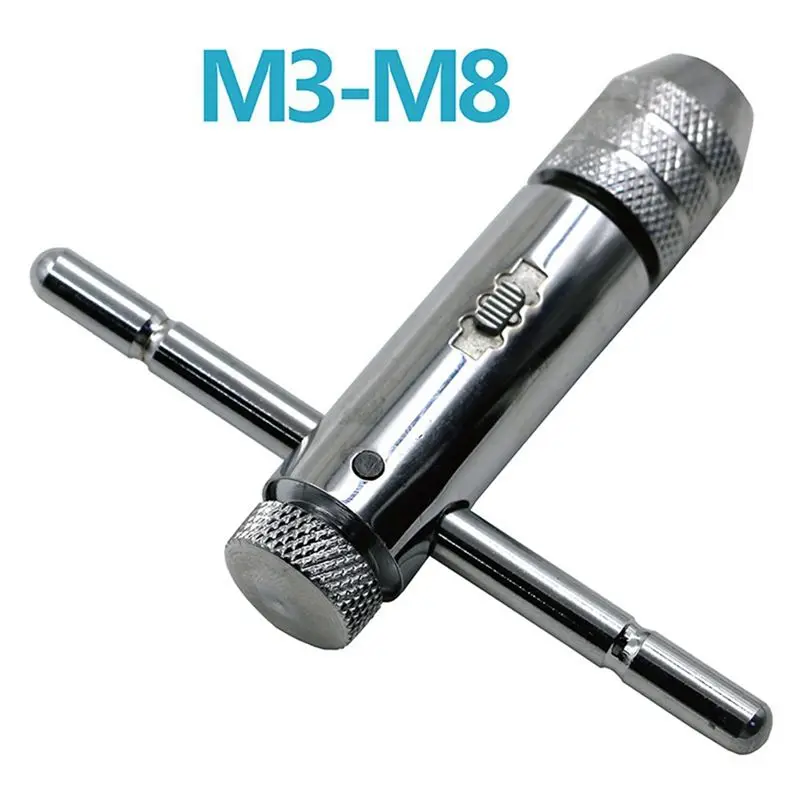 ABFW M3-M8 Adjustable Ratchet Hand Tap Wrench Hand Tapping Fittings with Forward and Reverse Wrench
