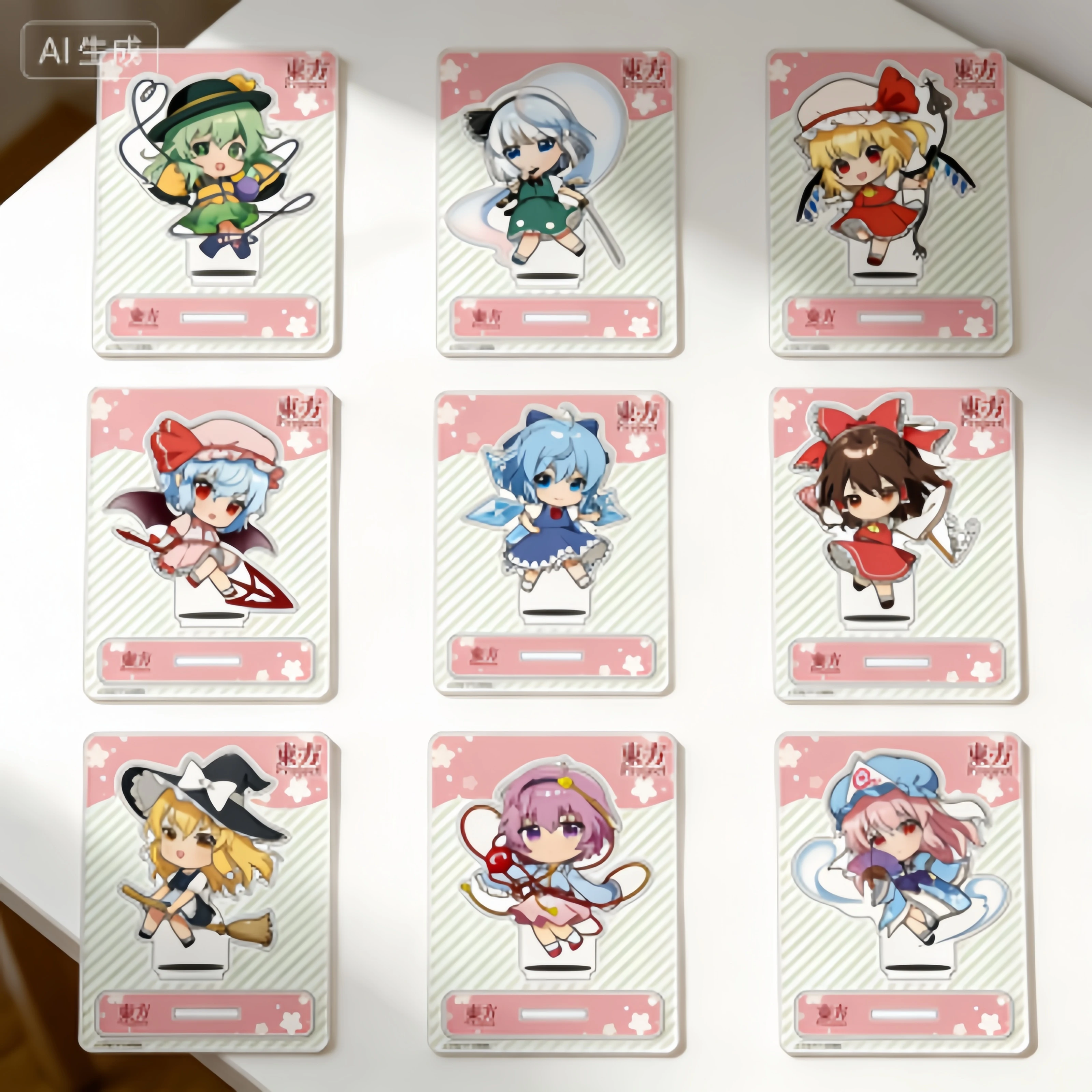 Оптовая продажа: Акриловые HD-фигурки Touhou Project (10 см) — брелоки, подставки, настольные украшения, серия Q-версий