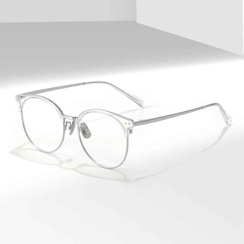 Gmei Optical Fashion Alloy TR90 Women Round Glasses Frame Full Rim Classical Spectacles Frames Eyewear 82003