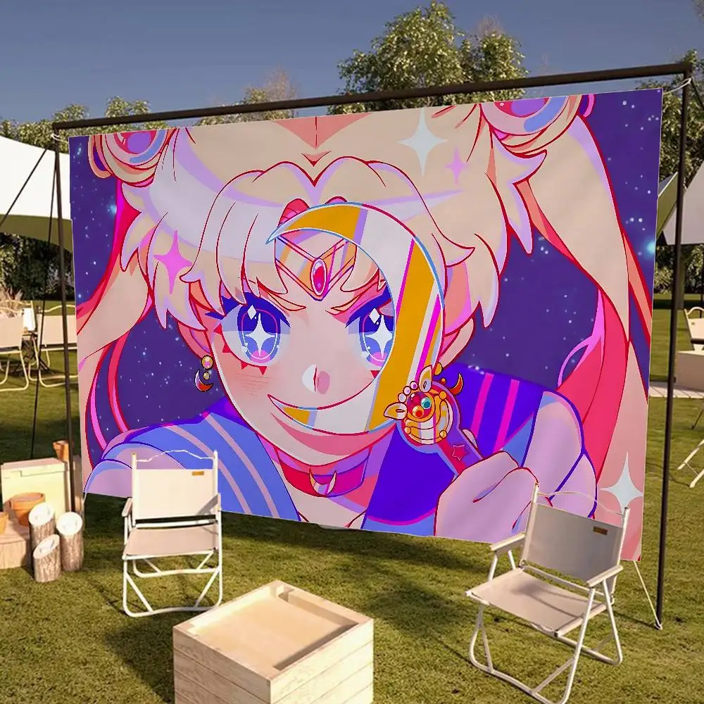 Anime R-Role S-Sailor M-Moon Anime-Chart-Flagge für Wohnzimmer, Zuhause, Wohnheim, Dekoration, Kunst, Heimdekoration, Banner