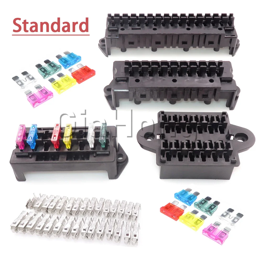 1 Set 8ways 10ways 12ways 15ways AC Assembly Middle Multiway Fuse Holder with Terminals Medium Standard Auto Circuit Fuse Box