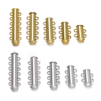 5pcs/Lot 2~6 Strands Alloy Slide Tube Lock Clasps Connector for DIY Multi-Strand Layering Necklace Bracelet Jewelry Making