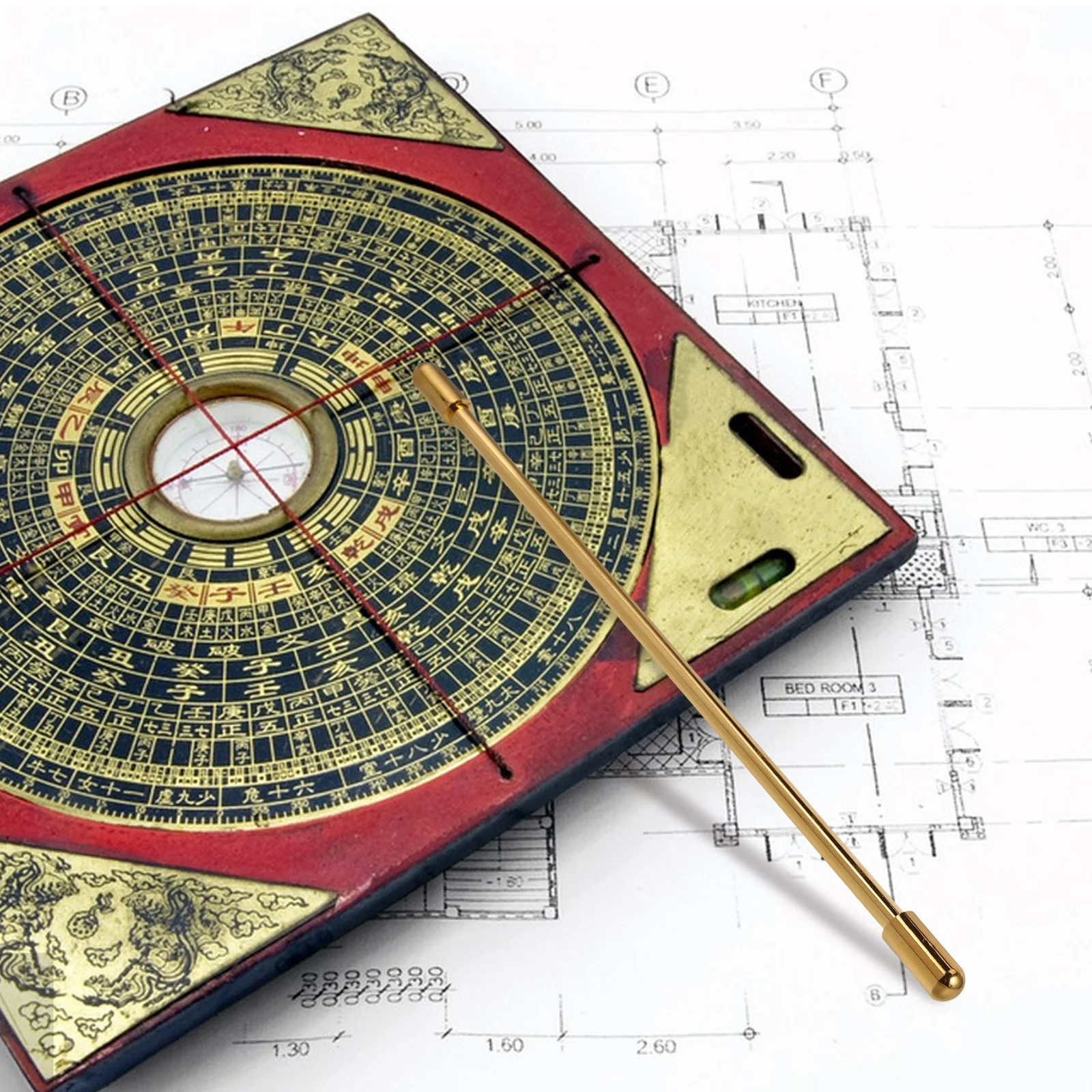 Varilla de adivinación de agua de Metal de alta resistencia, varilla de radiestesia portátil para varillas de alcohol de detección de energía Feng Shui