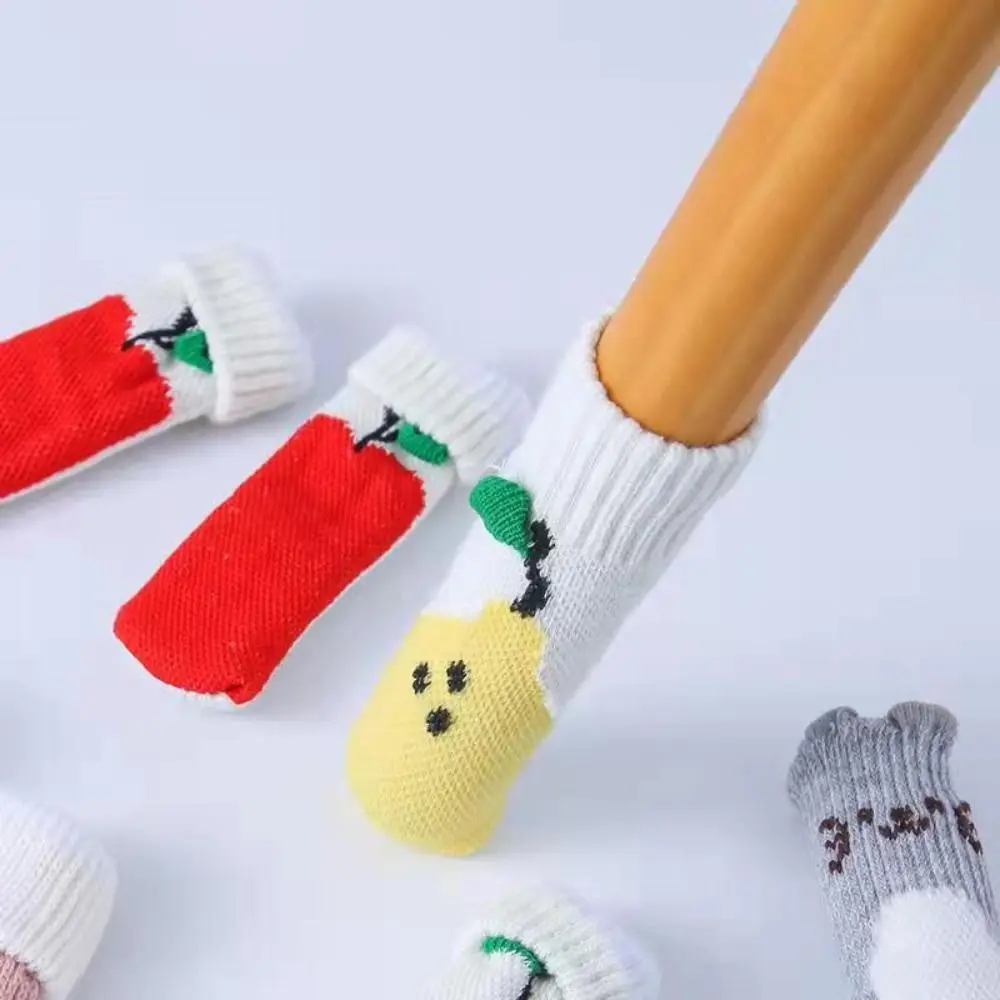 

4Pcs/Set Mute Knitted Knitted Table Leg Cover Noise Reduction Non Slip Table Legs Socks Thicker Chair Feet Socks Furniture Legs