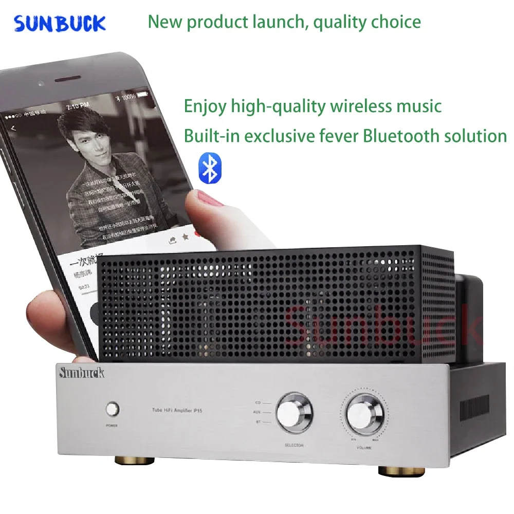 High-Fidelity-Bluetooth 12 W + 12 W 6P15 6H1N reiner Röhren-Push-Pull 2.0-Röhrenverstärker