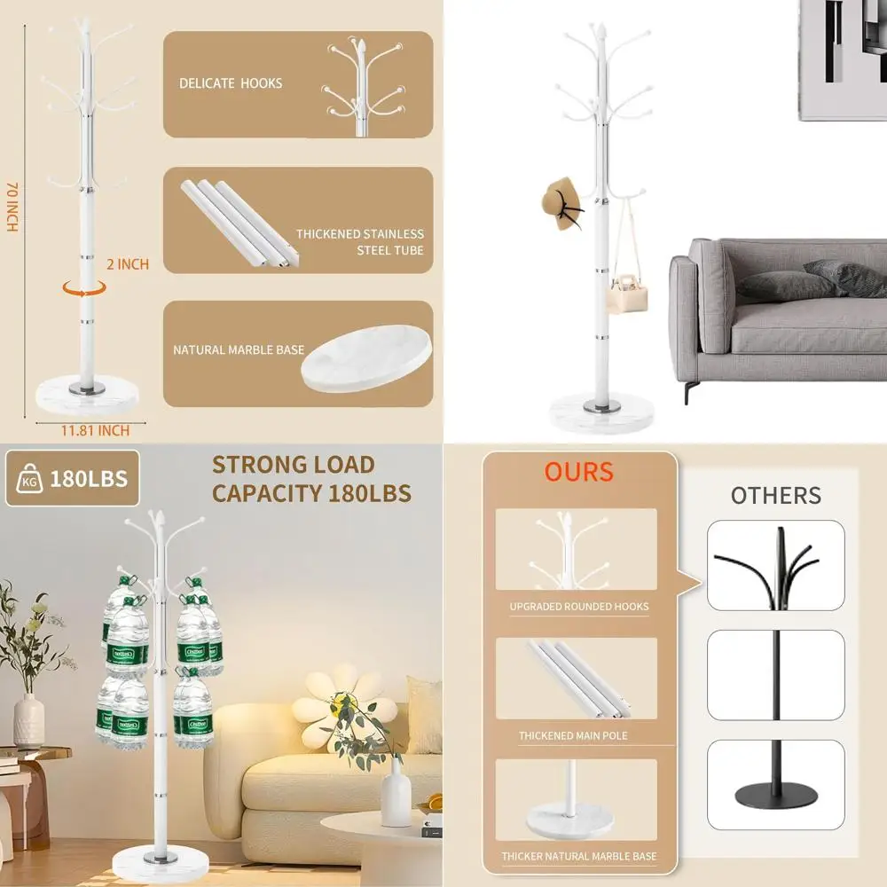 

Современная подставка для ключей из мрамора с 12 крючками для прихожей дома или офиса