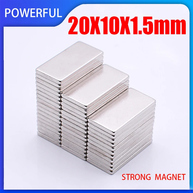 

5~200PCS 20x10x1.5mm Neodymium Magnet 20mm x 10mm x 1.5mm N35 NdFeB Block Super Powerful Strong Permanent Magnetic imanes