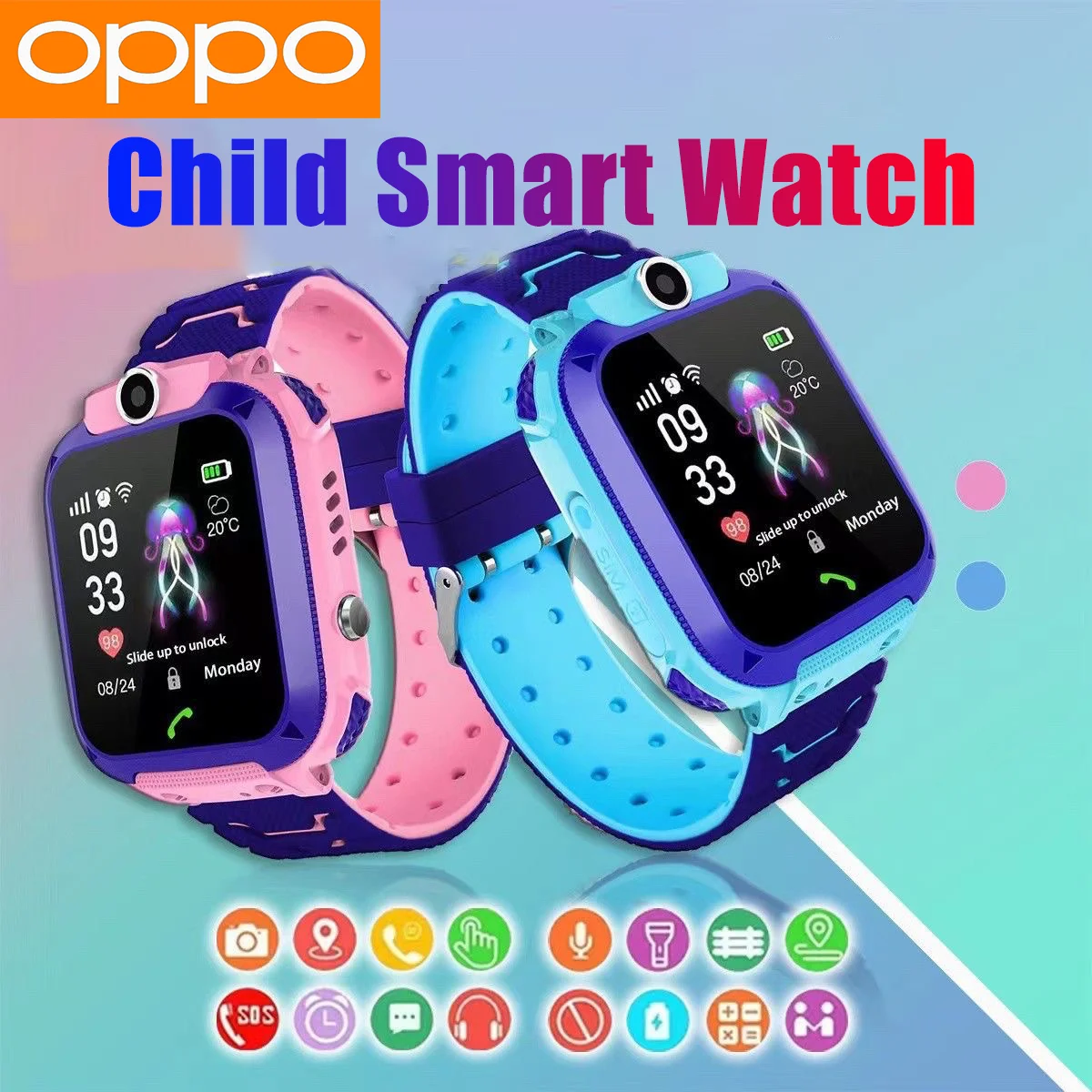 

OPPO Детские Смарт-часы SOS GPS Трактор местоположения SIM-карта Вызов Детские Смарт-часы Камера Водонепроницаемые часы Подарок для Ios Android НОВЫЙ
