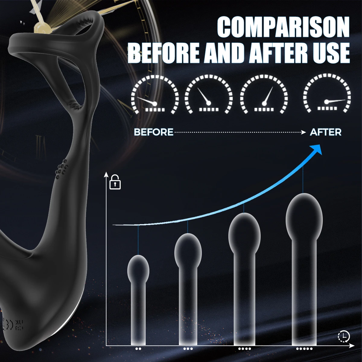 HESEKS Stoß Prostata-Massagegerät Anal Vibrator Butt Plug Hoden Stimulator Verzögerung Ejakulation Cock Ring Homosexuell Sex Spielzeug für Männer